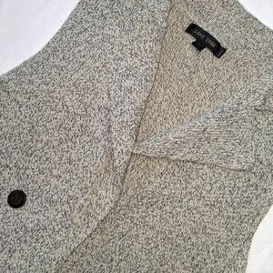Love Tree‎ Womens Sleeveless Knit Vest Sweater Pockets Button Front Gray L